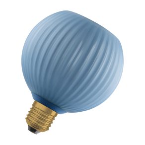   Osram Decor E27 LED sursă de lumină de design, lumină albă caldă, 300 lm, 3,5 W, sticlă colorată cu nervuri, albastră