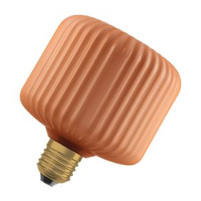   Osram Decor E27 Sursă de lumină LED de design, lumină albă caldă, 300 lm, 3,5 W, sticlă colorată cu nervuri, portocaliu