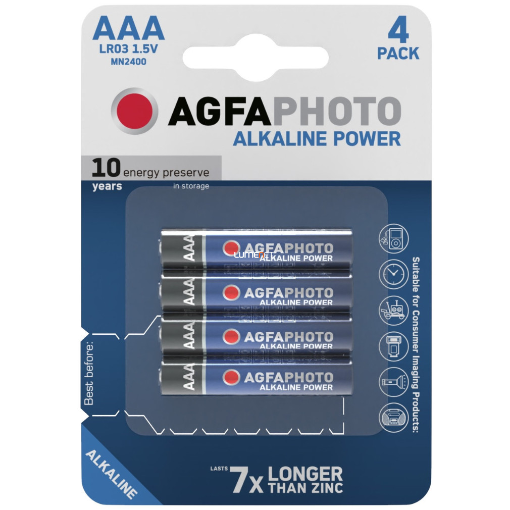 Baterii alcaline AAA 4pcs/blister (AgfaPhoto)