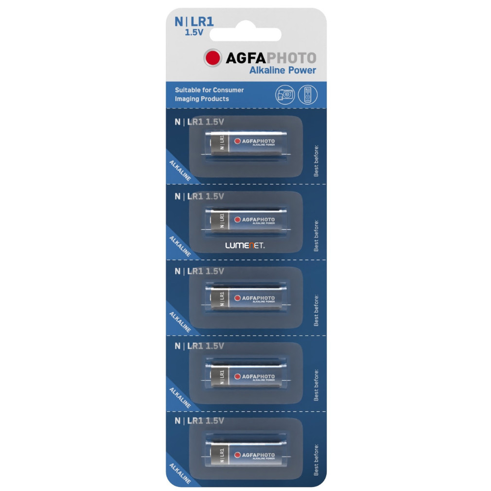 Baterie alcalină de alarmă LR1 5pcs/blister (AgfaPhoto)