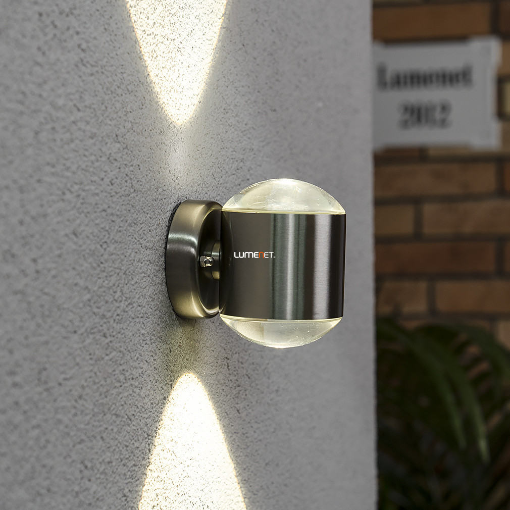 Lampă LED de exterior pentru perete 10 W, alb cald, argintiu - Crystal Lutec 5521201001