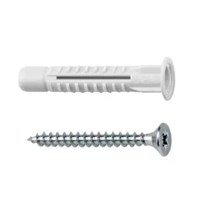   Diblu din plastic cu guler 8x49 mm + 6 șuruburi pentru lemn 70 mm 98MZKSZ Apolo/Celo