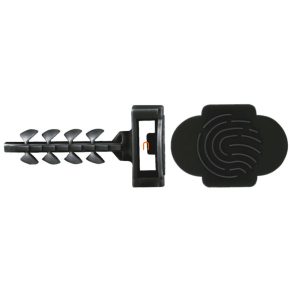   Picior de fixare INSERTFIX M6, cap mare, negru - în cutie rotundă, 125 buc./cutie