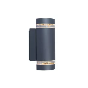   Lampa de perete pentru exterior cu lumină ascendentă/descendentă, cu două socluri, culoare gri - Focus Lutec 5604011118