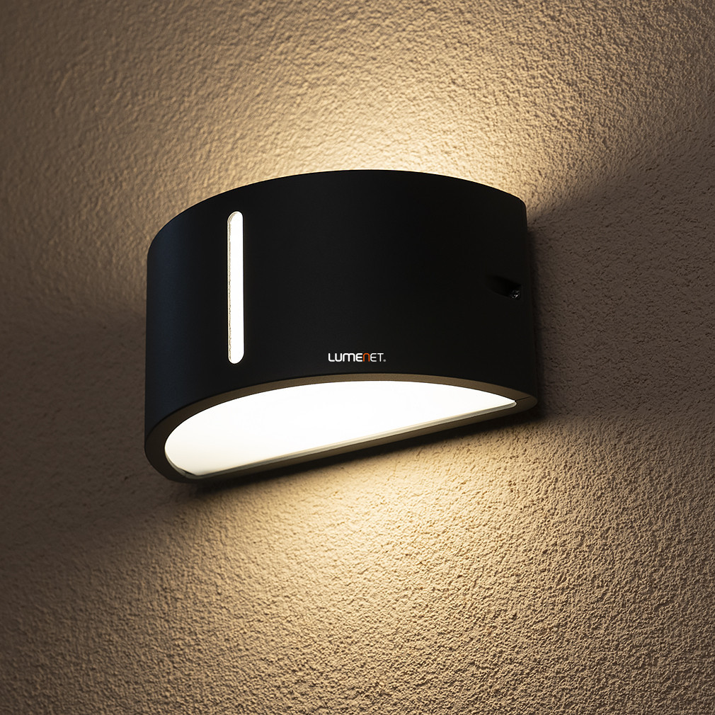 Lampă de perete exterioară cu lumină ascendentă/descendentă, culoare gri, semicirculară - Bonn Lutec 6330401118