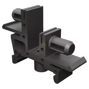   Suport dublu pentru șine Morek BB4, negru, pentru șine de împământare și neutru (10x15 35 mm²) MAD2004B21