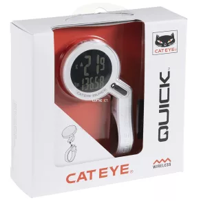 Computer pentru bicicletă, fără fir, alb Cateye (Quick)