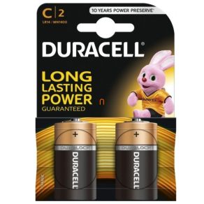   Baterie Duracell pentru copii R14 1,5 V, pachet de 2 bucăți (Basic)