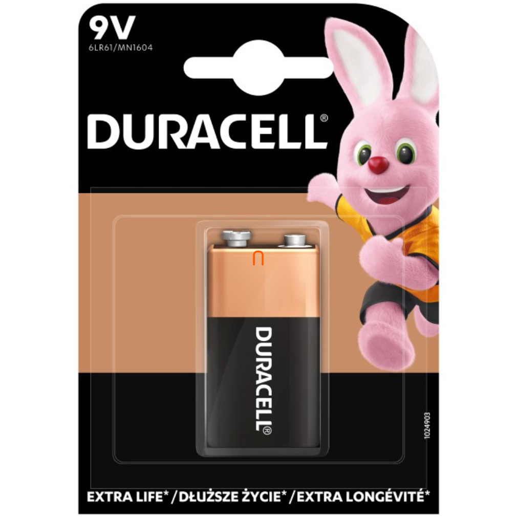 Baterie alcalină Duracell 6LR61 9V (Basic)