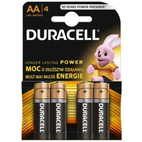 Baterii Duracell AA 1,5 V tip creion, pachet de 4 (Basic)
