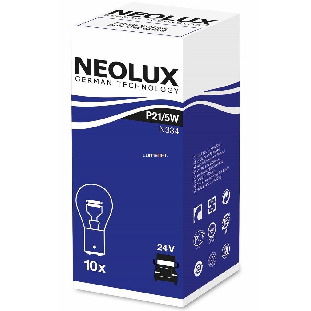 Neolux N334 P21/5W 24V jelzőizzó 10db/csomag