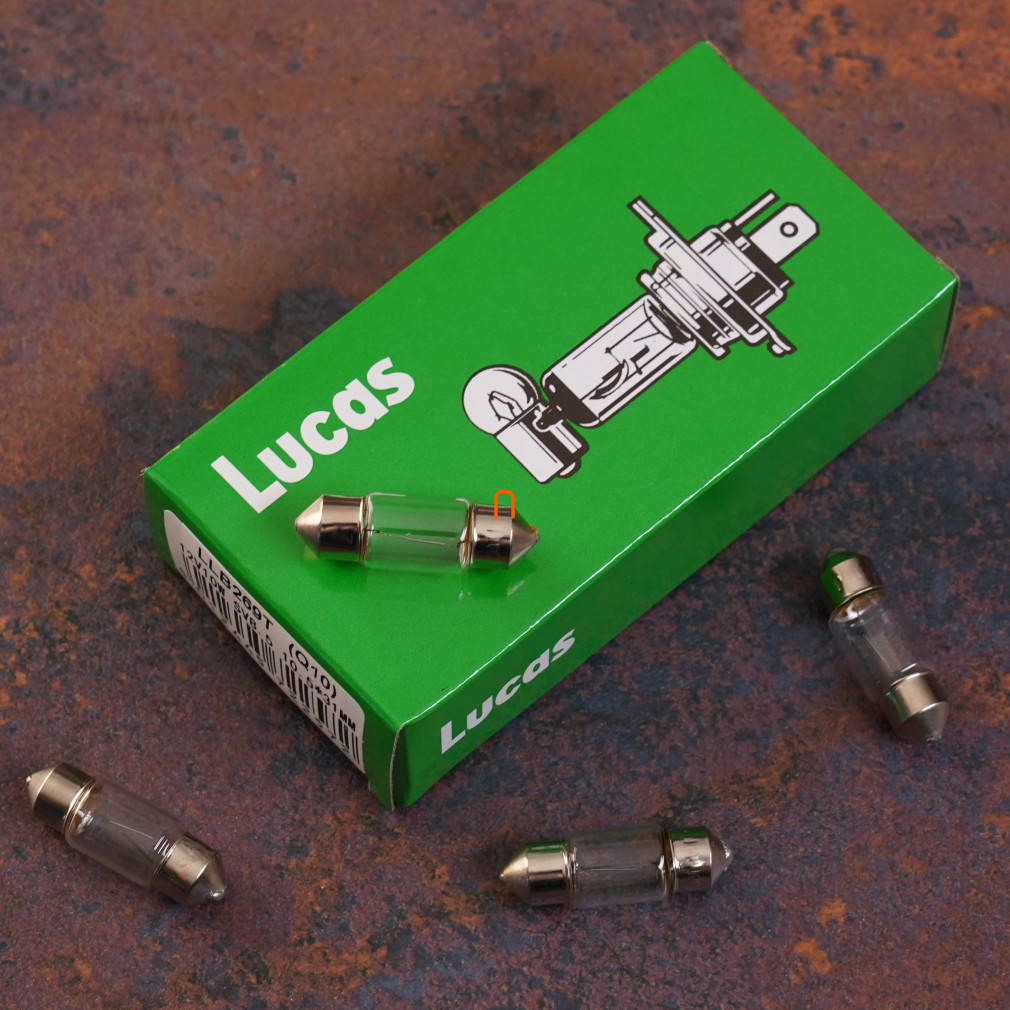 Lucas Standard 12V bec indicator de plafon 31mm, 10W, 10 buc/pachet