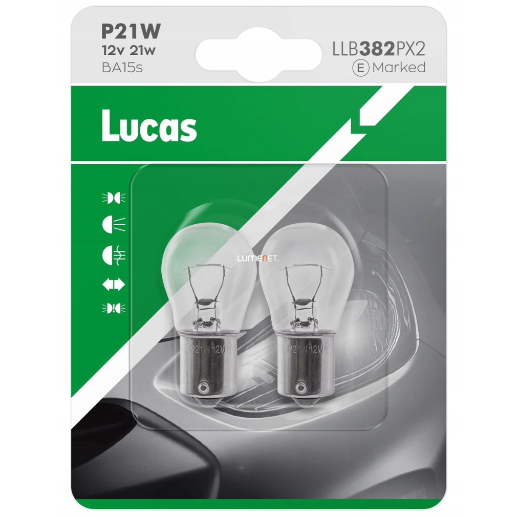 Bec indicator Lucas 12V P21W, 2 buc/blaster