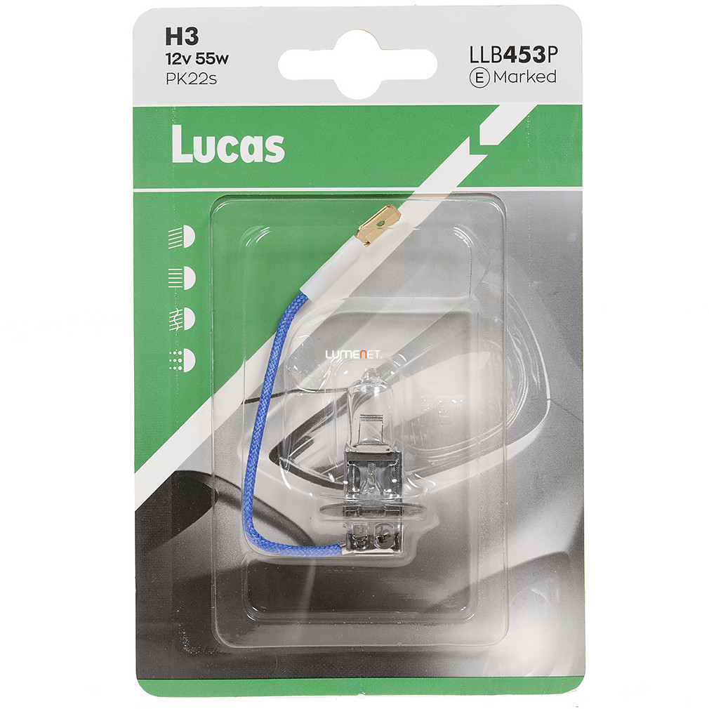 Bec auto Lucas H3 12V 55W, 1 buc/blaster