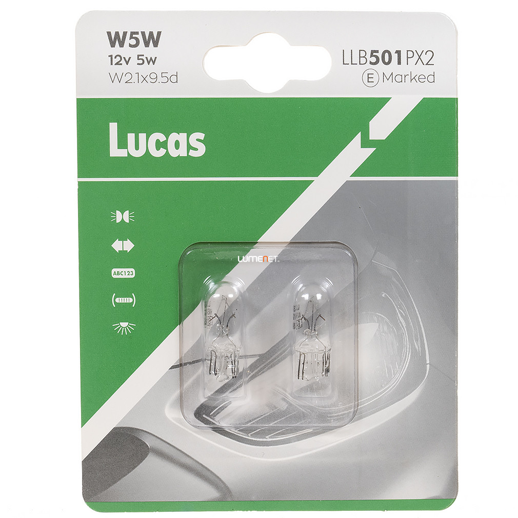 Bec indicator Lucas 12V W5W, 2 buc/blaster