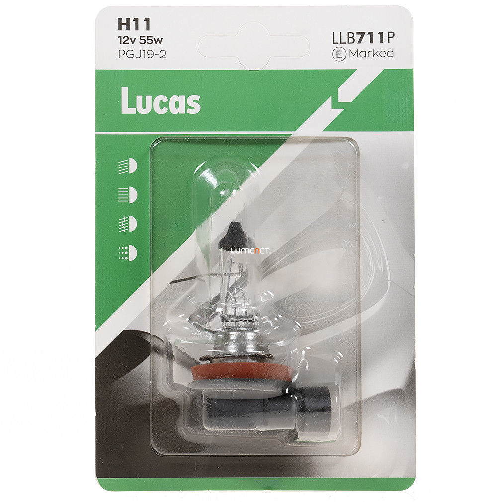 Bec auto Lucas H11 12V 55W, 1 buc/blaster