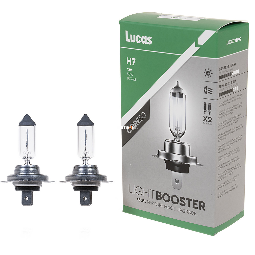 Lucas LightBooster Core H7 bec 12V 55W, +50%, 2 buc/pachet