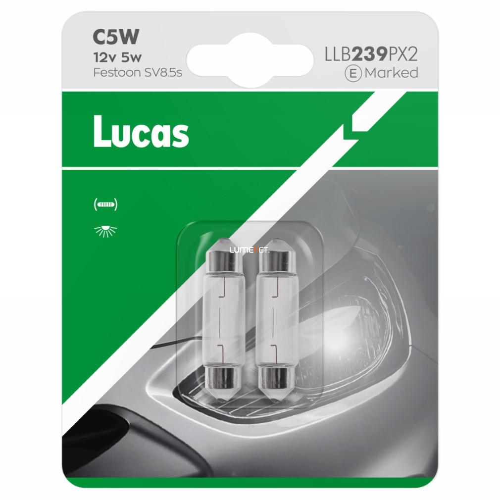 Lucas 12V C5W indicator, 2 pcs/blister