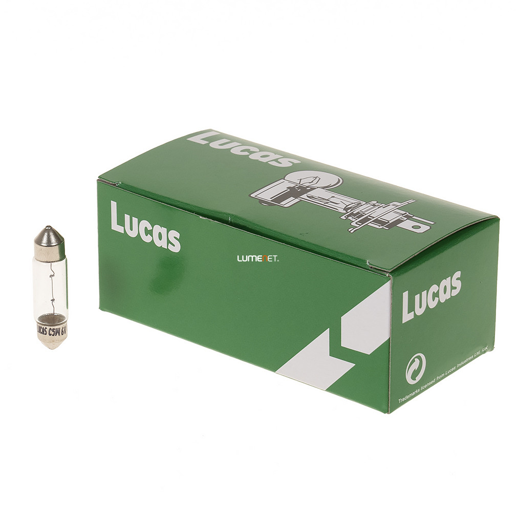 Bec pentru motociclete Lucas 6V C5W, 10 buc/pachet