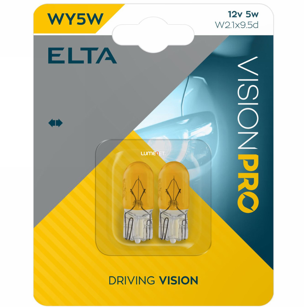 Elta Vision Pro WY5W bec indicator 12V 5W, galben, 2 buc/blaster