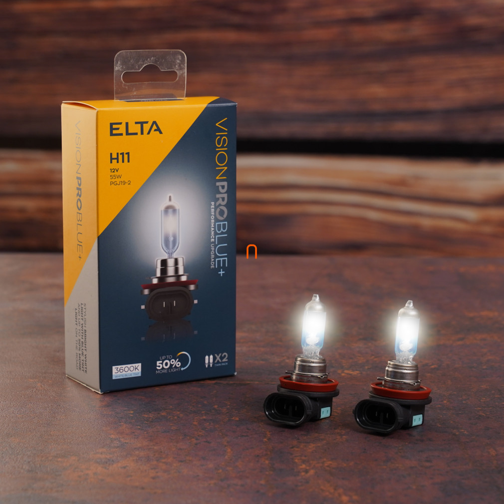 Elta Vision Pro Blue+ H11 becuri auto 12V 55W, +50%, 2 buc/pachet