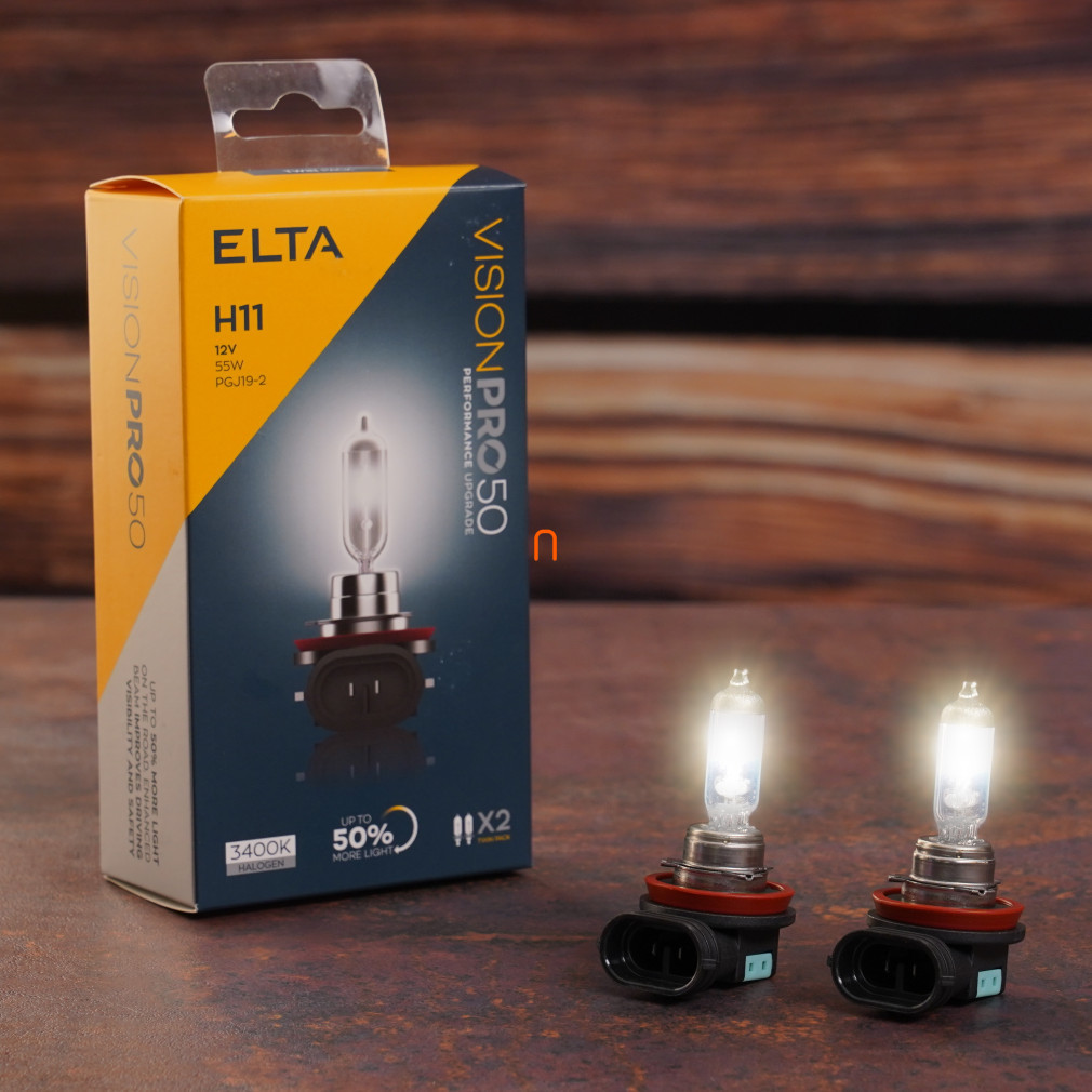 Elta Vision Pro 50 H11 becuri auto 12V 55W, +50%, 2 buc/pachet