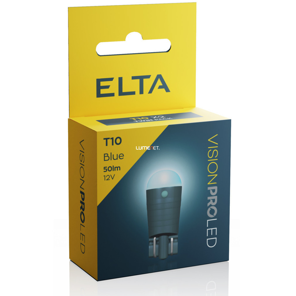 Ambalaj deschis Elta Vision Pro W5W T10 LED indicator 12V, albastru, 2 buc./pachet