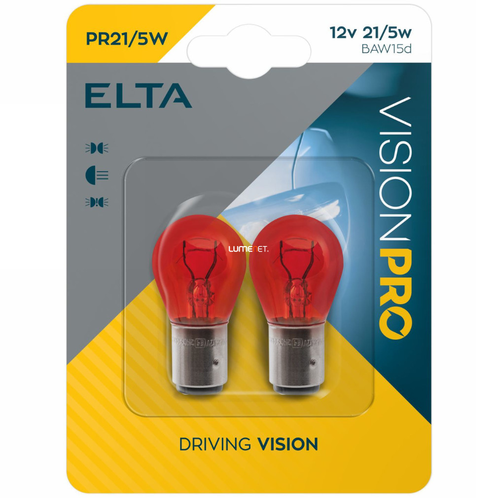 Elta Vision Pro PR21/5W indicator luminos 12V 21W, roșu, 2 bucăți/blister