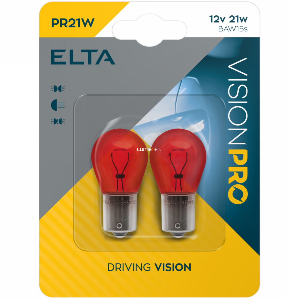 Elta Vision Pro PR21W bec indicator 12V 21W, roșu, 2 buc/blaster