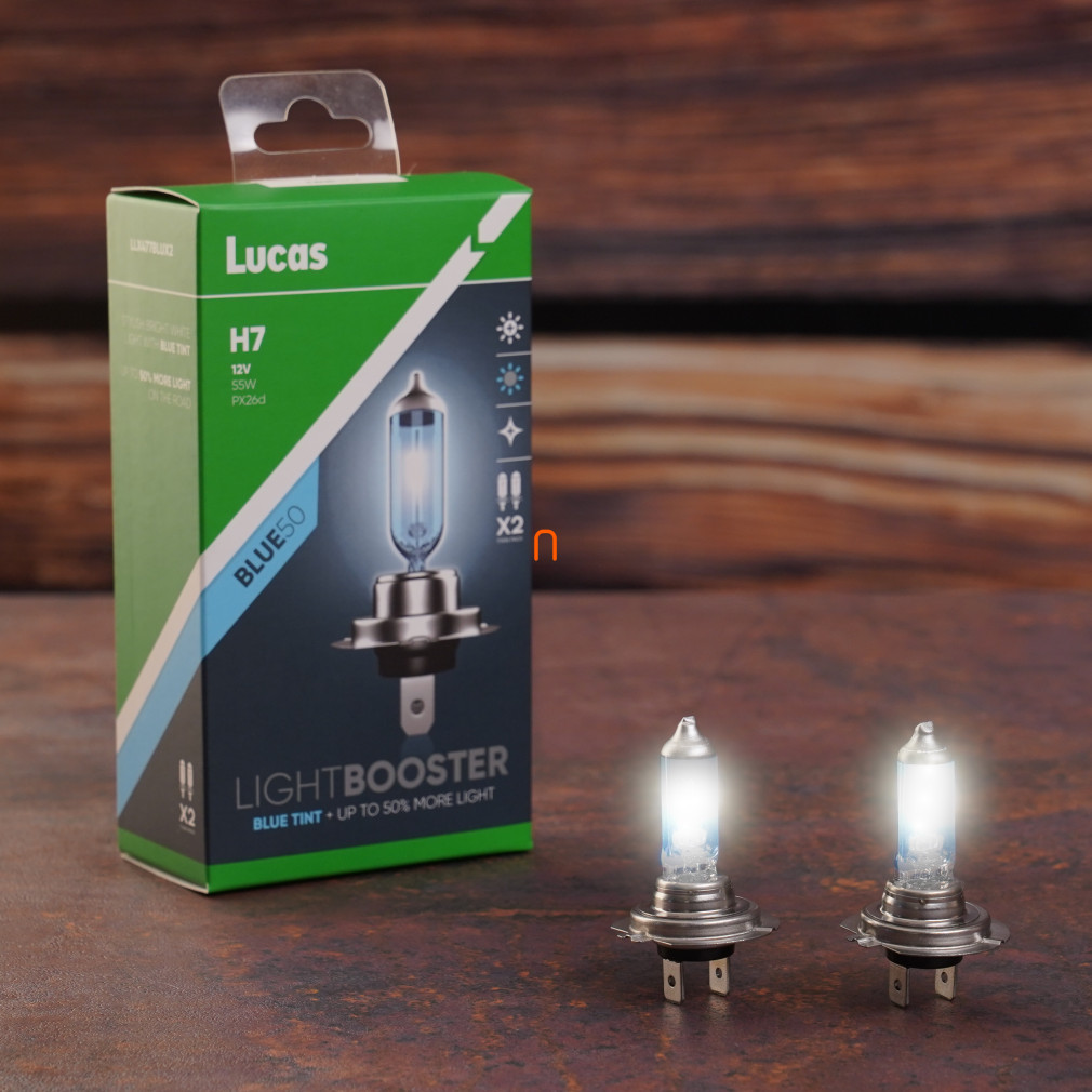 Lucas LightBooster Bec albastru H7 12V 55W, +50%, 2 buc/pachet