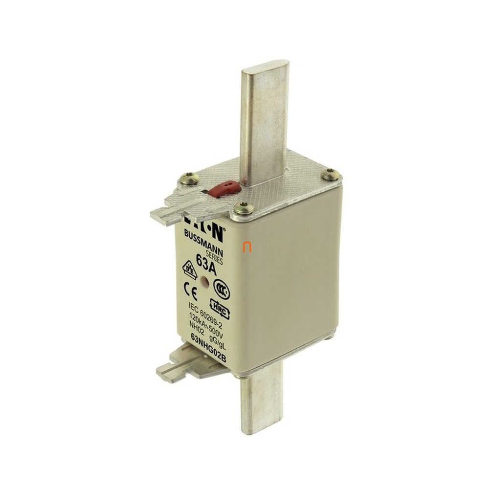 Bussmann 63NHG02B NH-cartuș 63A, dimensiune DIN 02, 500V AC, gG/gL Eaton
