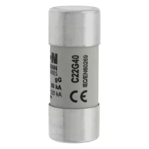  Siguranță cilindrică Eaton 22 x 58 mm, 690 V c.a., gg, siguranță cilindrică 22 x 58 40 A gg 690 V c.a. - C22G40