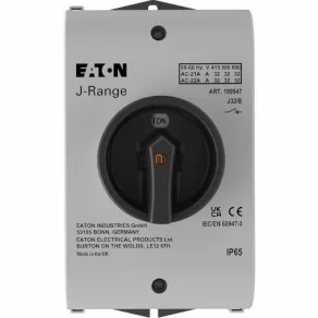   Întrerupător principal Eaton J, 32 A, închis, tripolar, mâner rotativ negru, j32/b-199547