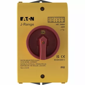   Întrerupător principal Eaton J, 40 A, închis, tripol, mâner rotativ roșu, j40/r-199544