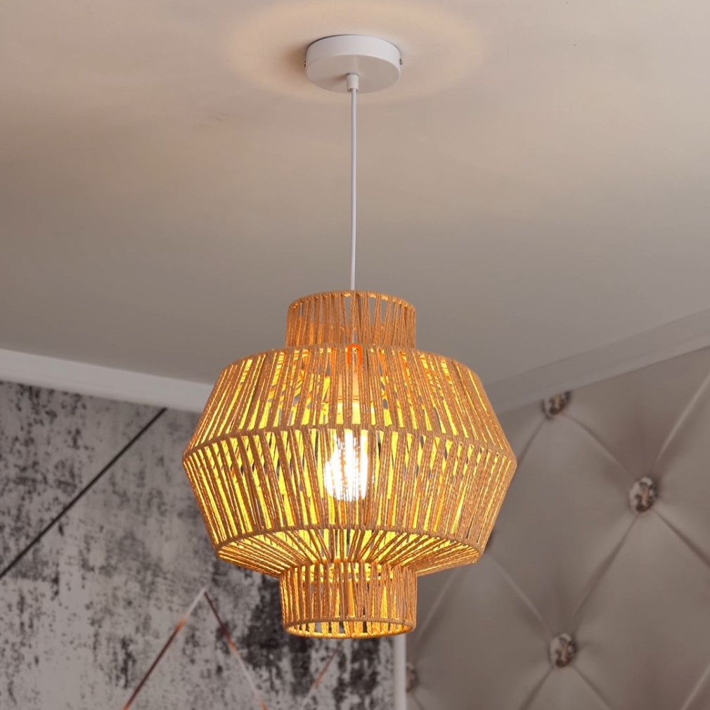 Lampa suspendată, 40 cm, lemn, cu 1xE27 soclu - Felis Viokef 4198300
