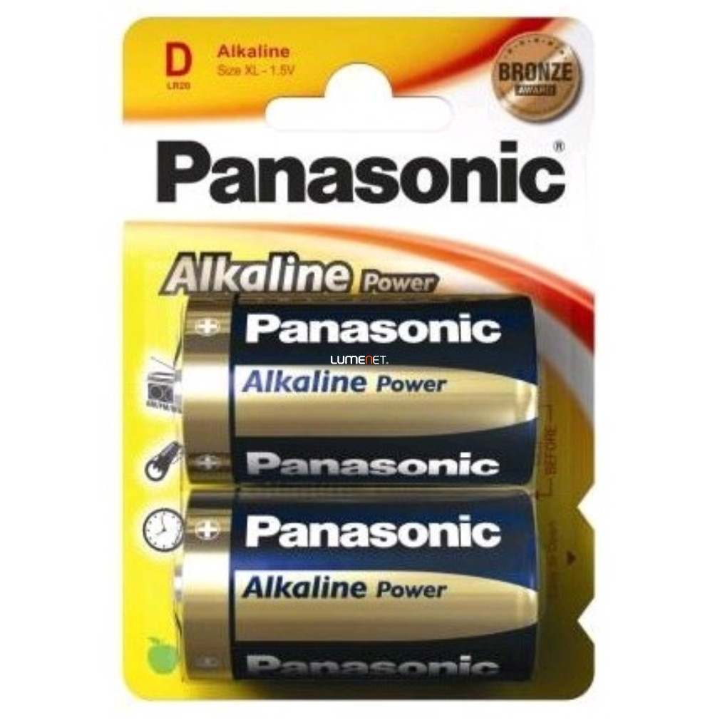 Panasonic bronz goliate D baterie alcalină 2pcs/blisher