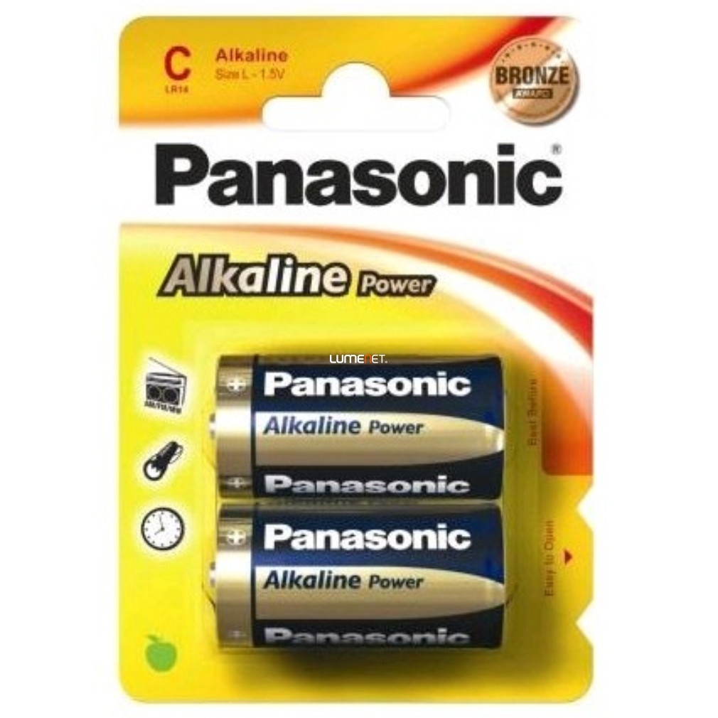 Baterie alcalină Panasonic bronze baby C 2 buc/blister