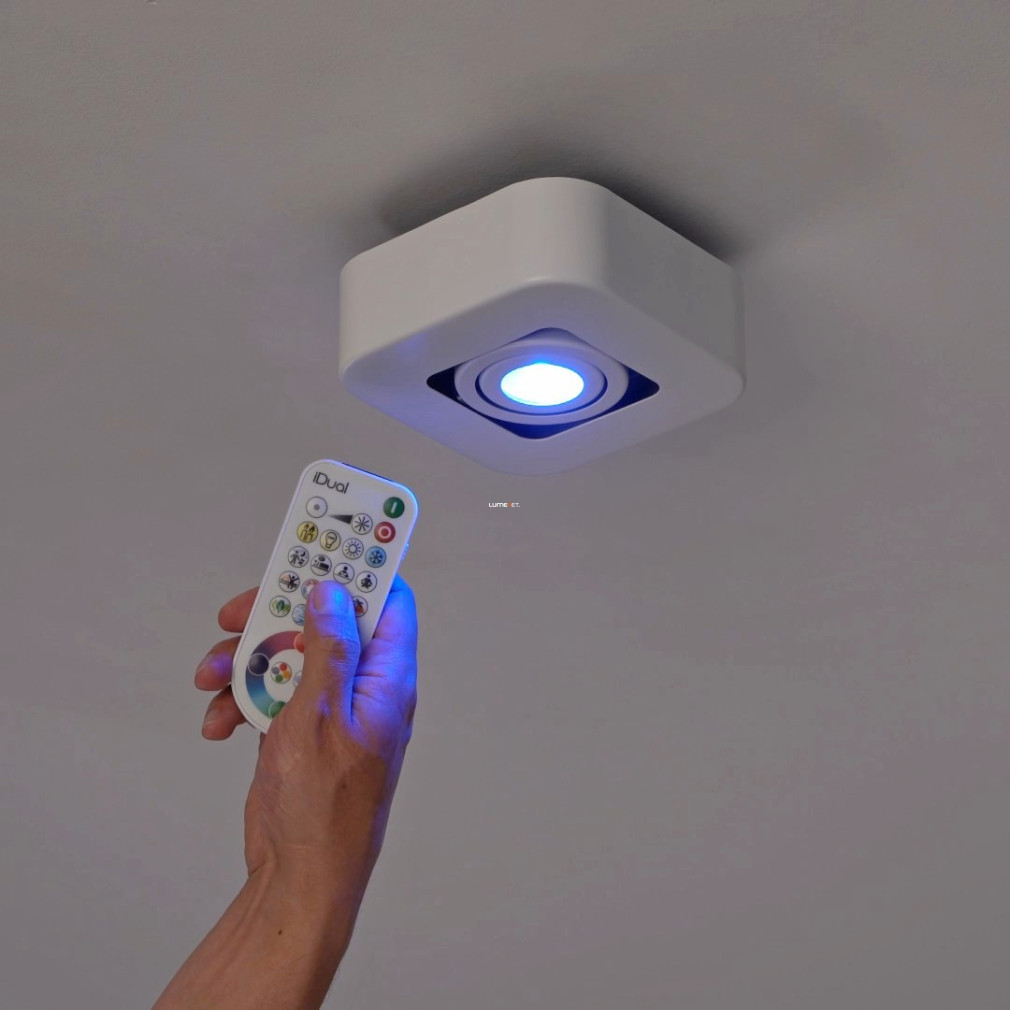 Spot LED RGBW cu tavan reglabil și telecomandă, alb - Krypton iDual JE290109