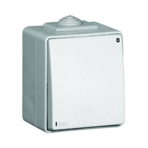 Întrerupător Efapel cu doi poli, alb, IP65 (48021-CBR)