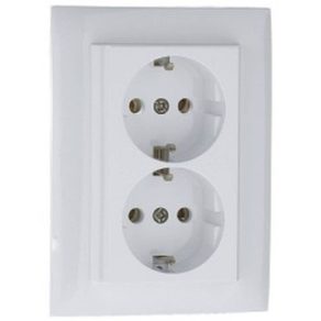 Efapel dop dublu, alb (90331-CBR)