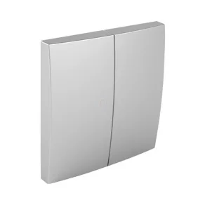   Efapel Logus90, pereche de întrerupătoare duble, capac de protecție, aluminiu 90611 TAL