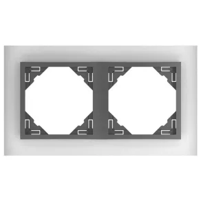   Efapel Logus90 Crystal ramă dublă sticlă neagră/gri 90920 TCS