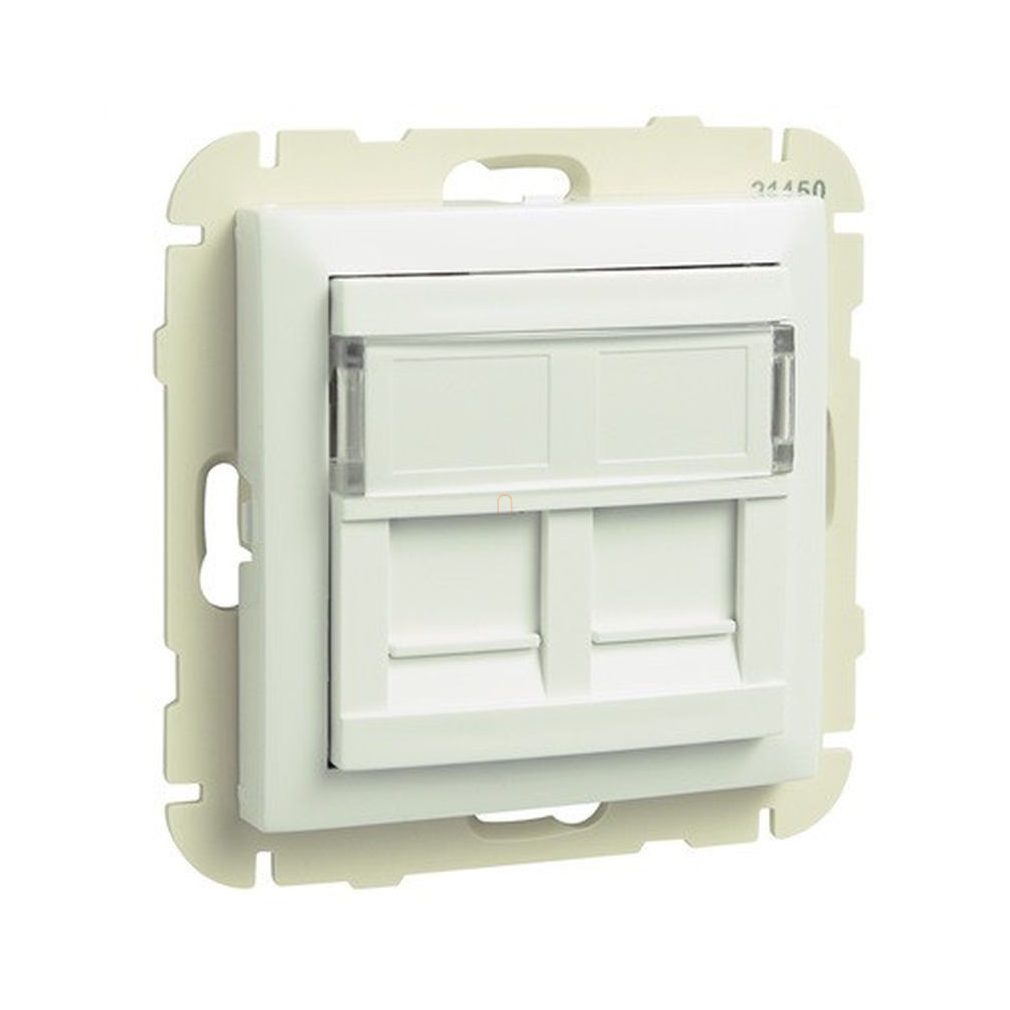 90442 SBR Fedlap pentru conector dublu RJ45, alb, Elko Ep