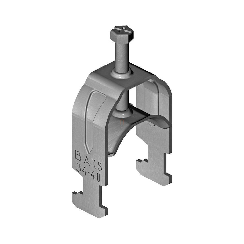 BAKS clemă cu șa H-model cu acoperire zincată pentru 1 cablu cu canelură metalică 22-28 mm, lățime 16 mm UK1/UKO1/22-28 402400