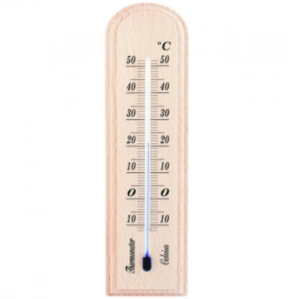 Termometru interior din lemn 15 cm, lemn natural