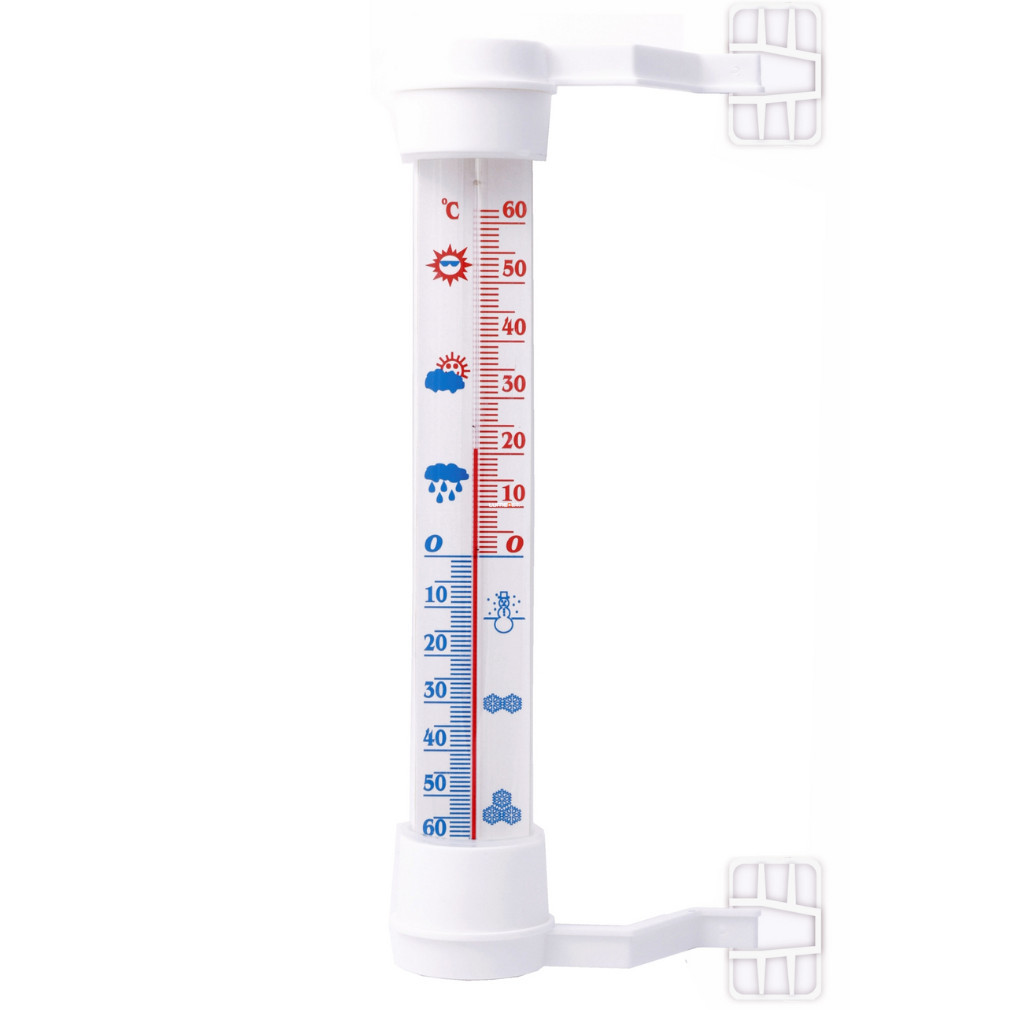Termometru exterior 27 cm, culoare alb