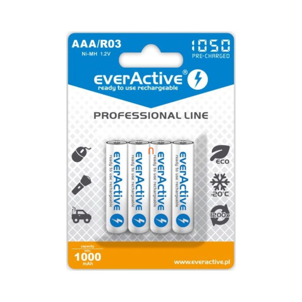 Baterie reîncărcabilă EverActive AAA 1050mAh Ni-Mh 4 bucăți (Professional Line)