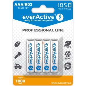  Baterie reîncărcabilă EverActive AAA 1050mAh Ni-Mh, pachet de 4 bucăți (linia profesională)