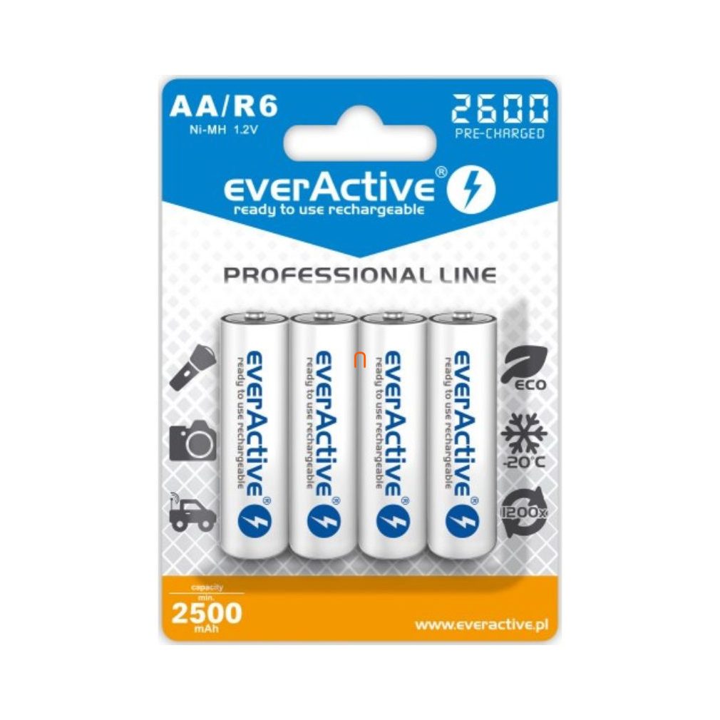 EverActive baterie reîncărcabilă AA 2600mAh Ni-Mh 4 bucăți (Professional Line)