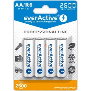   Baterie reîncărcabilă EverActive AA 2600mAh Ni-Mh, pachet de 4 bucăți (linia profesională)